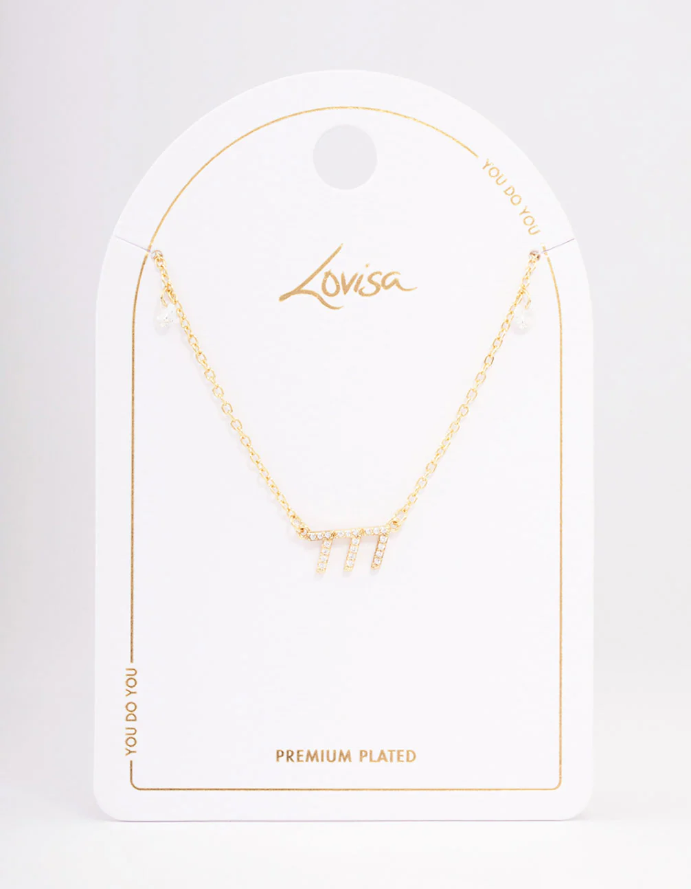 Gold Plated 777 Angel Number Cubic Zirconia Pendant Necklace - Image 2