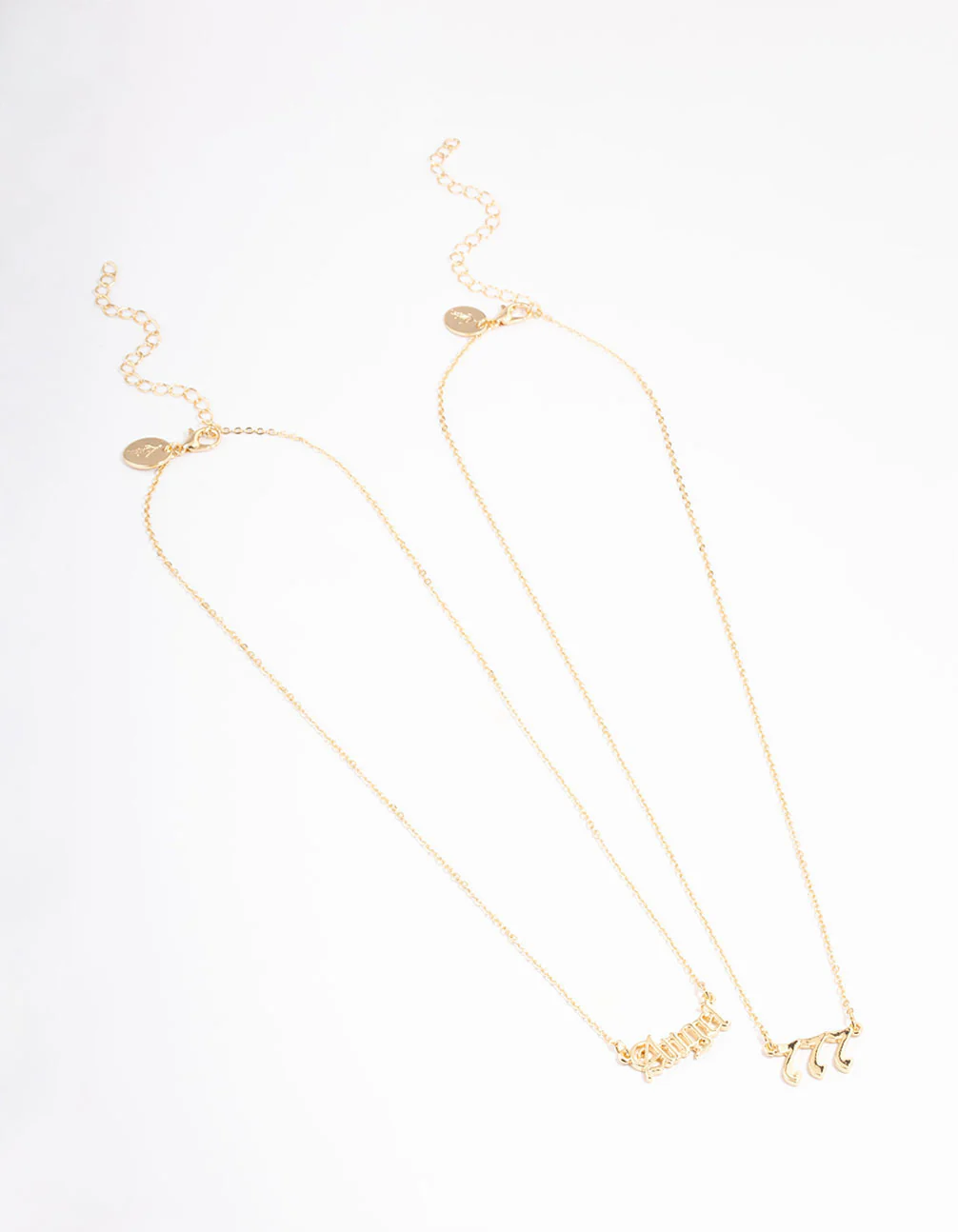Gold Plated Angel Number '777' Layered Necklace - Image 2