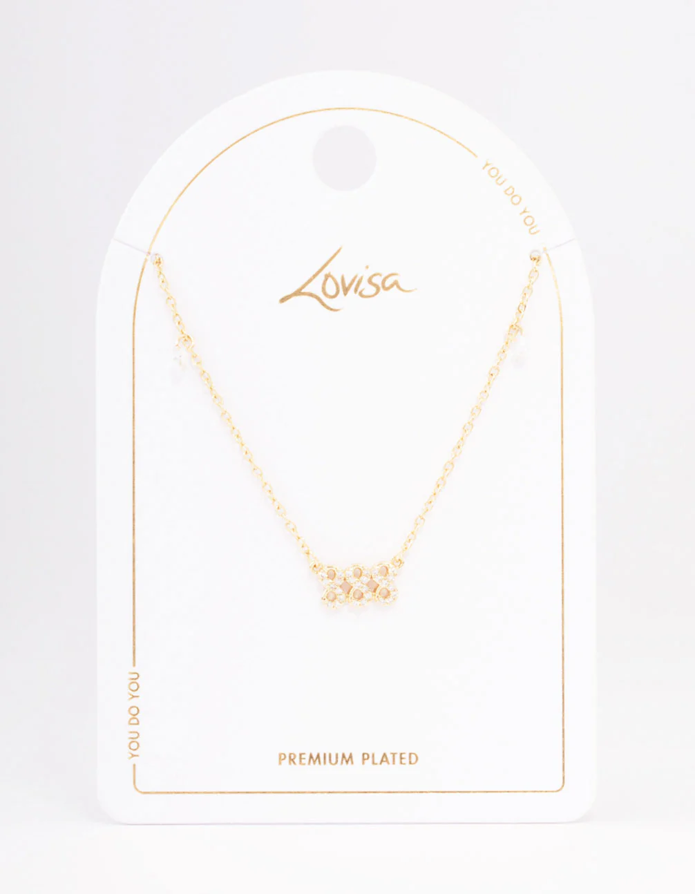 Gold Plated 888 Angel Number Cubic Zirconia Pendant Necklace - Image 2