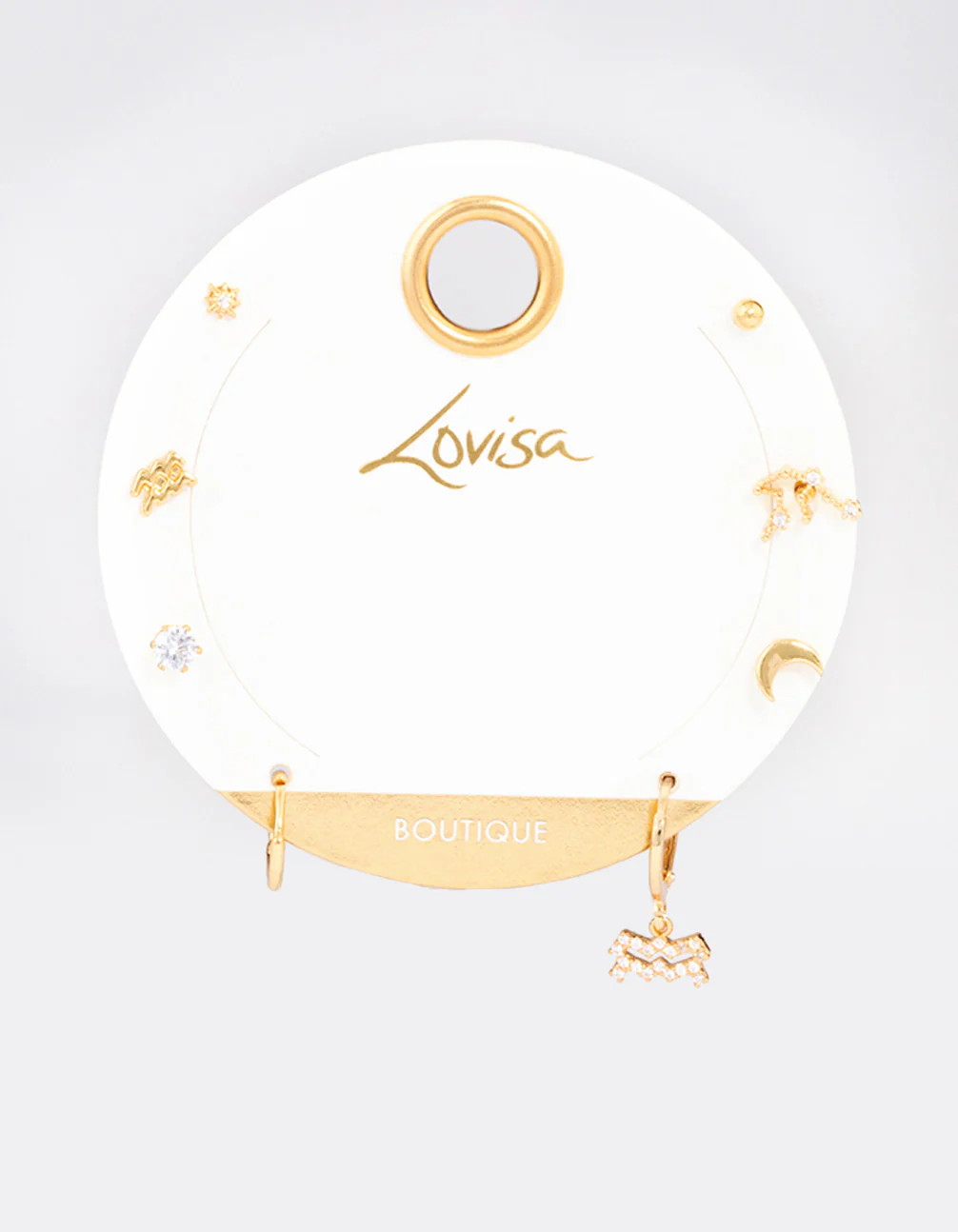 Gold Plated Aquarius Star Sign Ear Stackers - Image 3