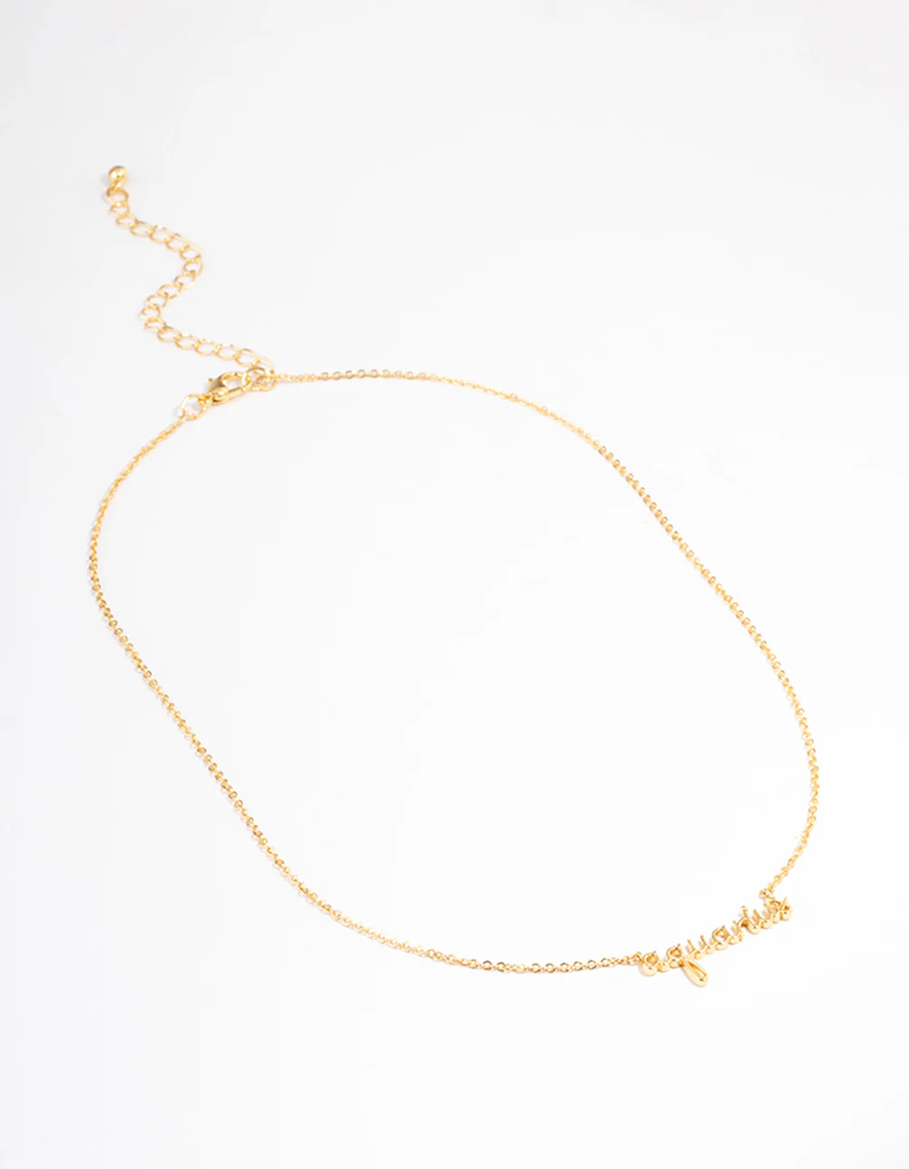 Gold Plated Aquarius Script Pendant Necklace - Image 2