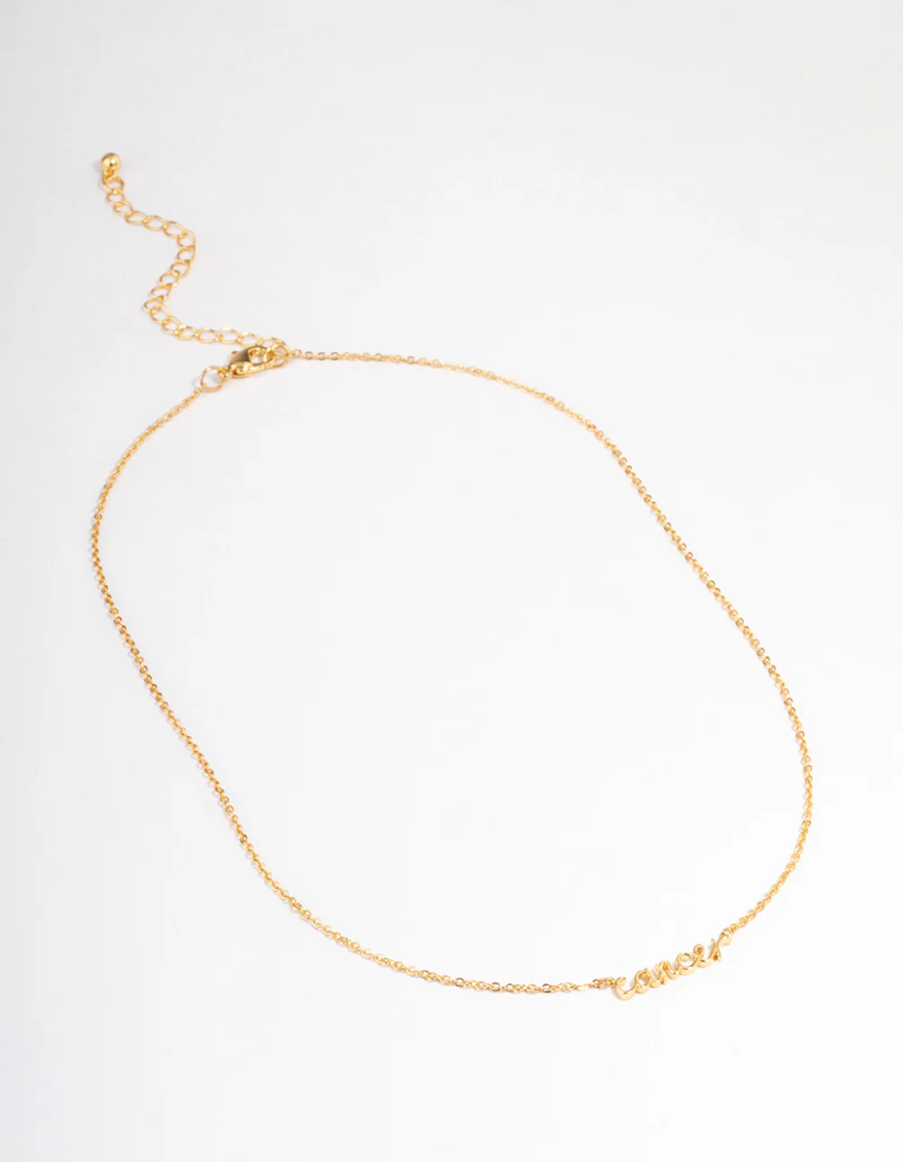 Gold Plated Cancer Script Pendant Necklace - Image 2