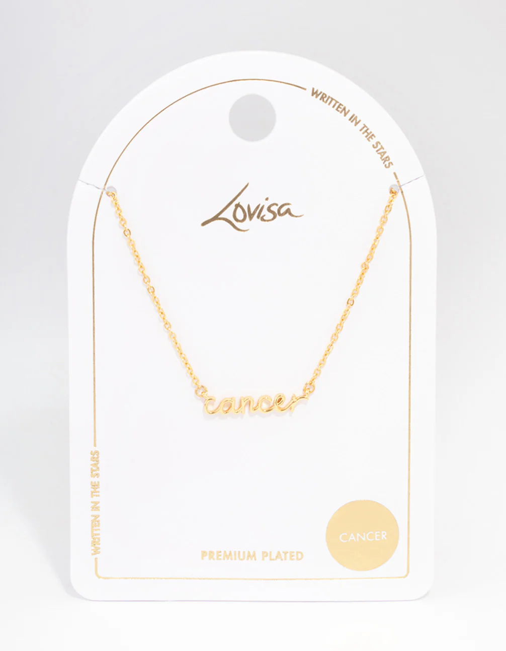 Gold Plated Cancer Script Pendant Necklace - Image 3