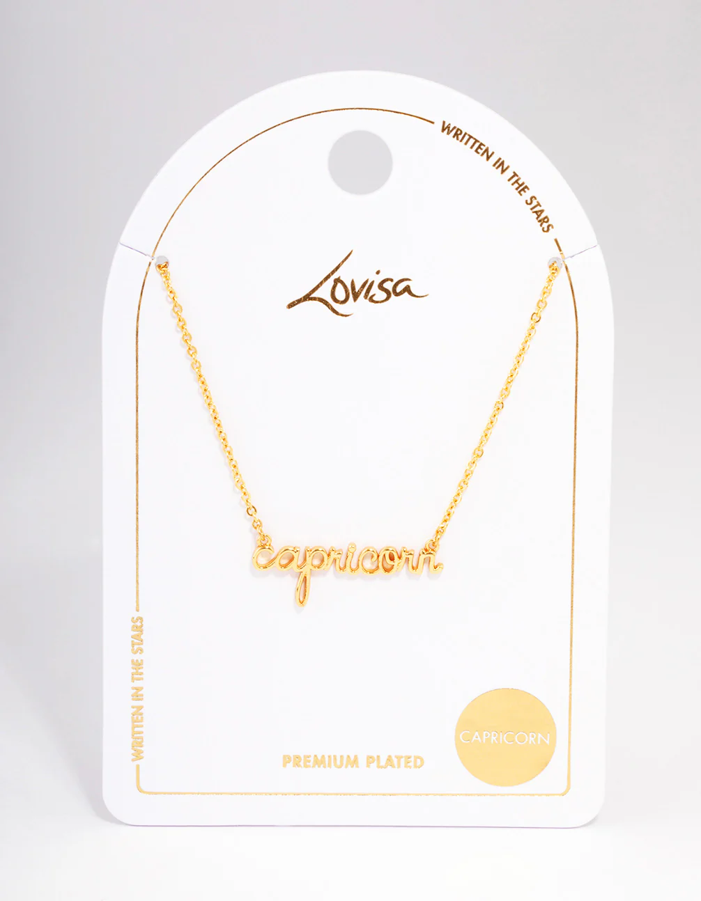 Gold Plated Capricorn Script Pendant Necklace - Image 3