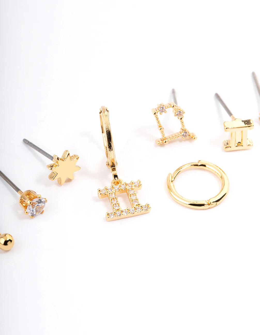 Gold Plated Gemini Star Sign Ear Stackers - Image 2