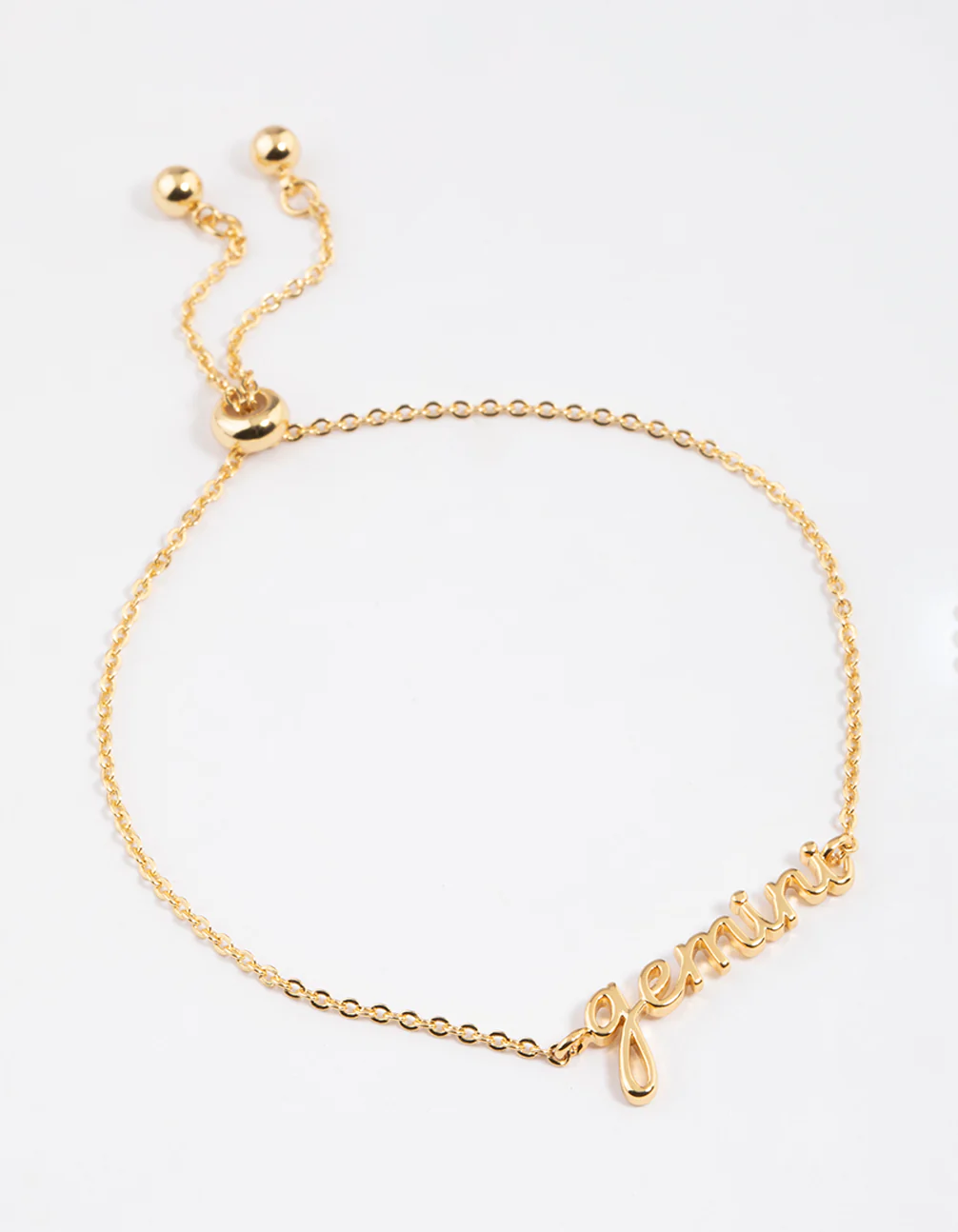 Gold Plated Gemini Script Bracelet - Image 2