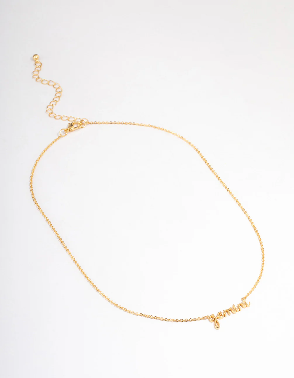 Gold Plated Gemini Script Pendant Necklace - Image 2