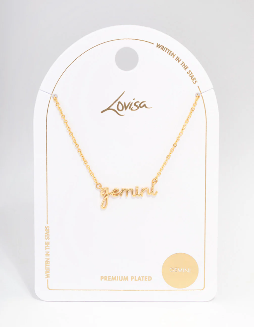 Gold Plated Gemini Script Pendant Necklace - Image 3