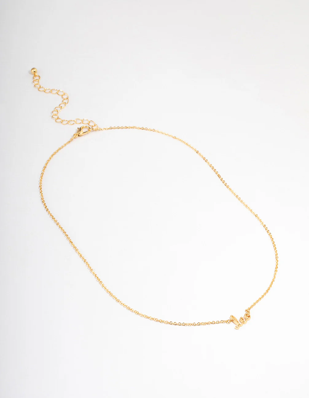 Gold Plated Leo Script Pendant Necklace - Image 2