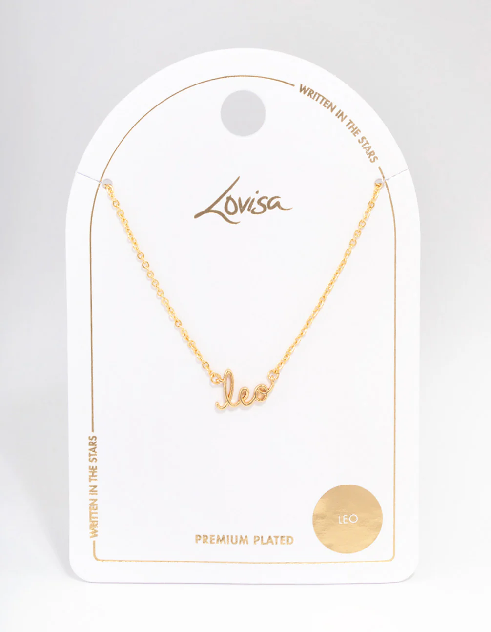 Gold Plated Leo Script Pendant Necklace - Image 3