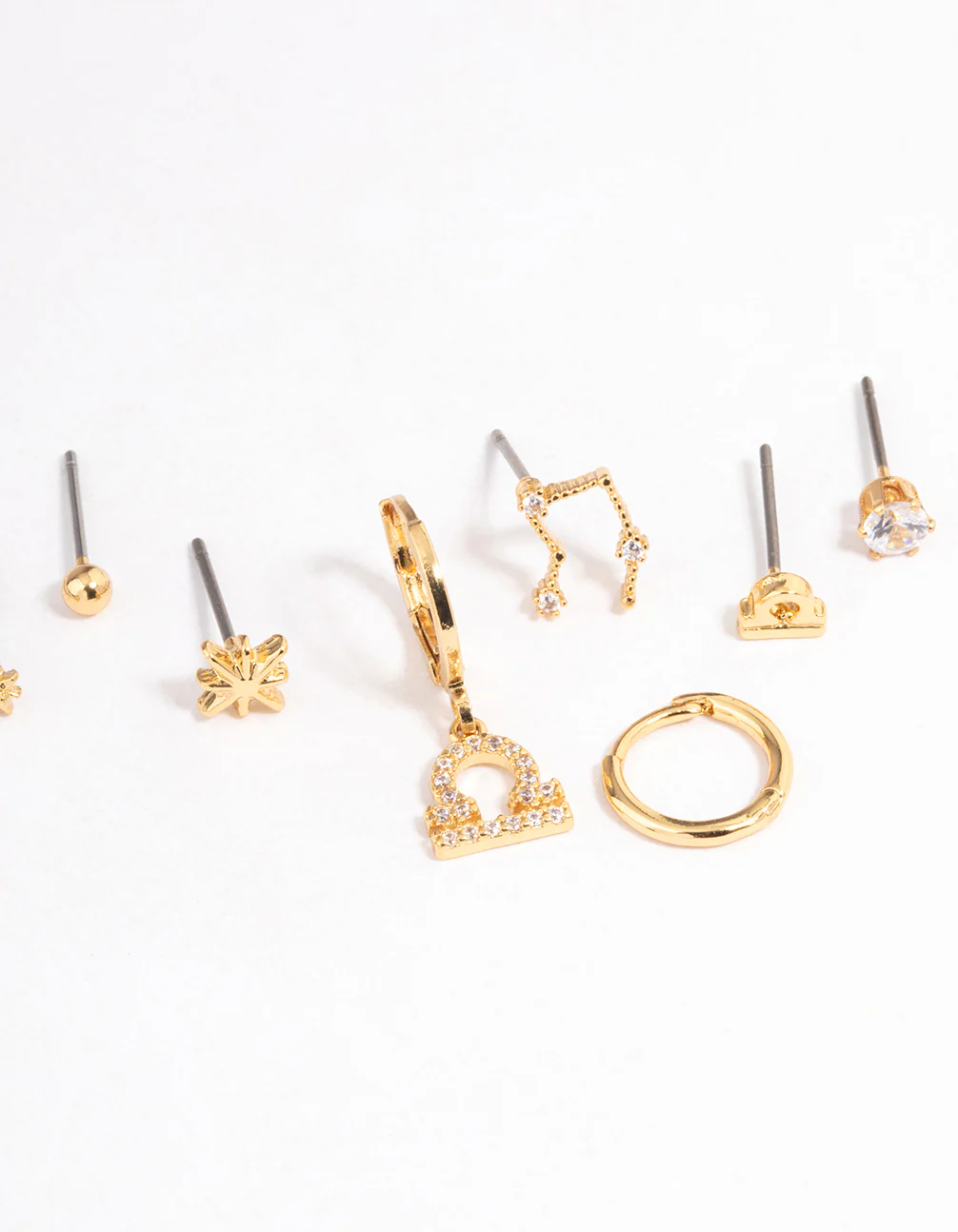 Gold Plated Libra Star Sign Ear Stackers - Image 2