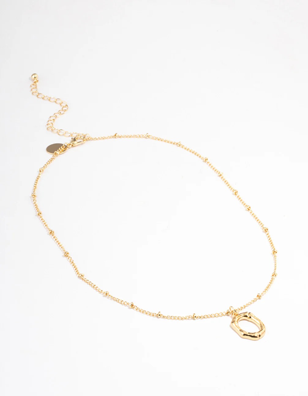 Gold Plated  Letter O Bamboo  Necklace - Image 2