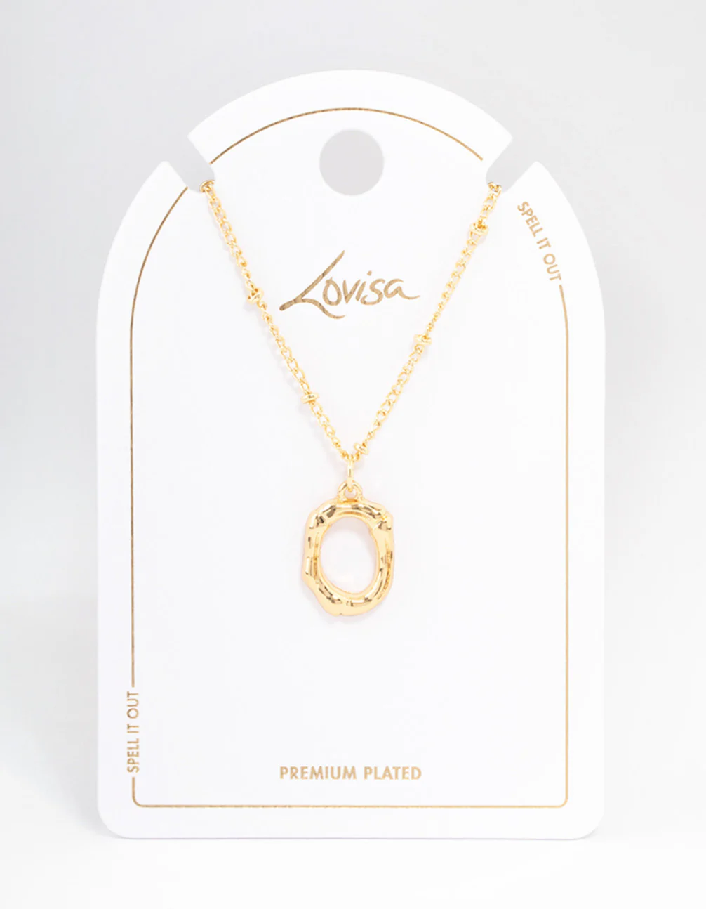 Gold Plated  Letter O Bamboo  Necklace - Image 3