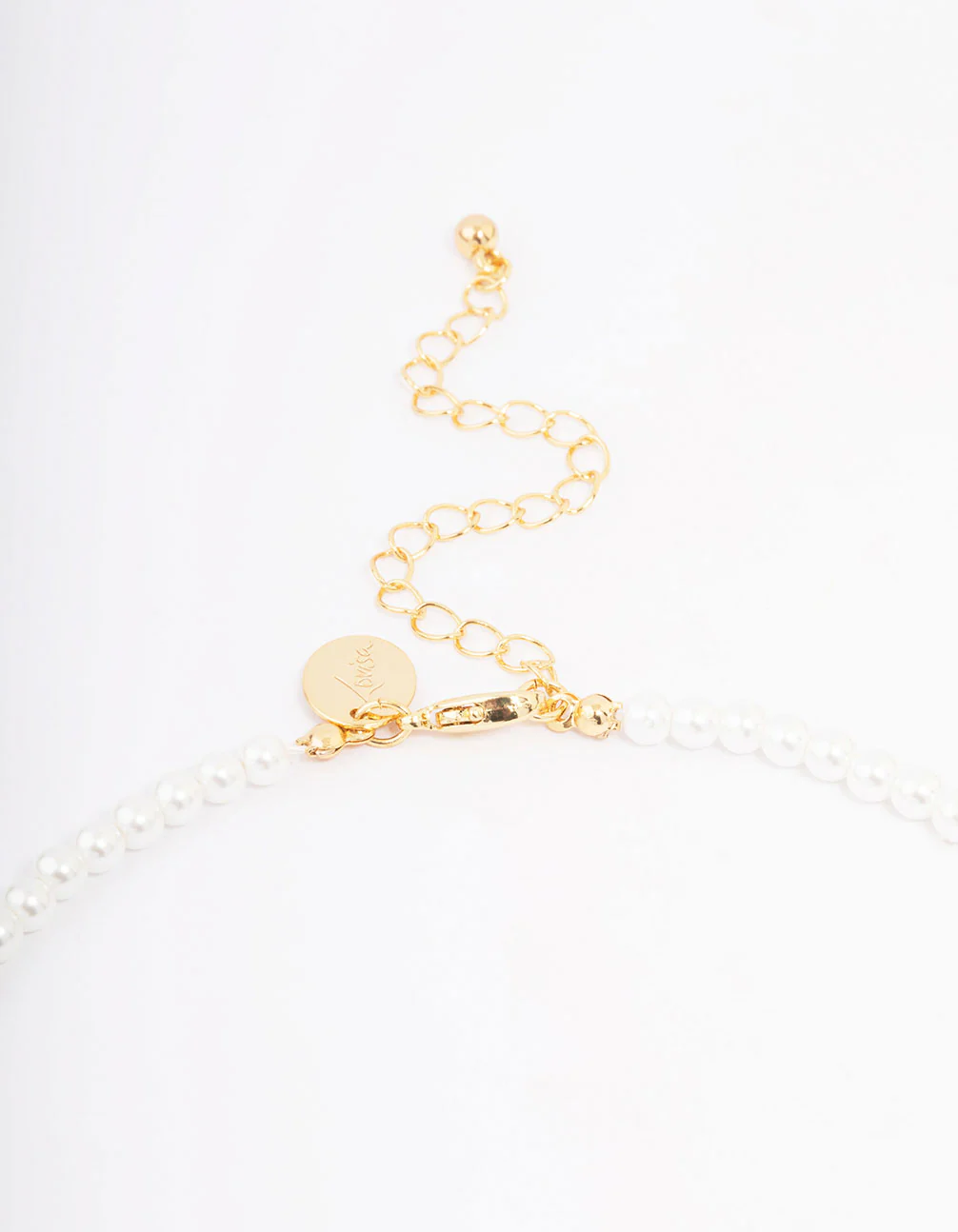 Gold Plated Pearl & Letter A Pendant Necklace - Image 3