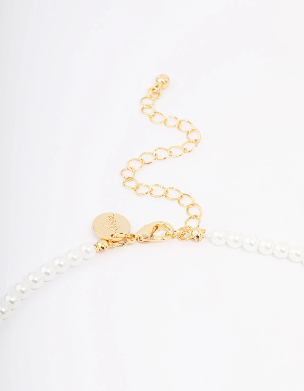 Gold Plated Pearl & Letter C Pendant Necklace - Image 3