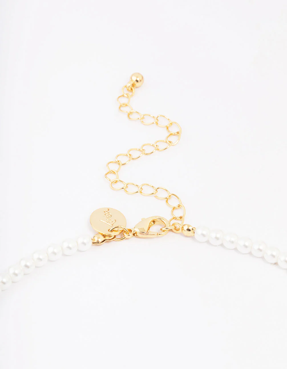 Gold Plated Pearl &  Letter K  Pendant Necklace - Image 3