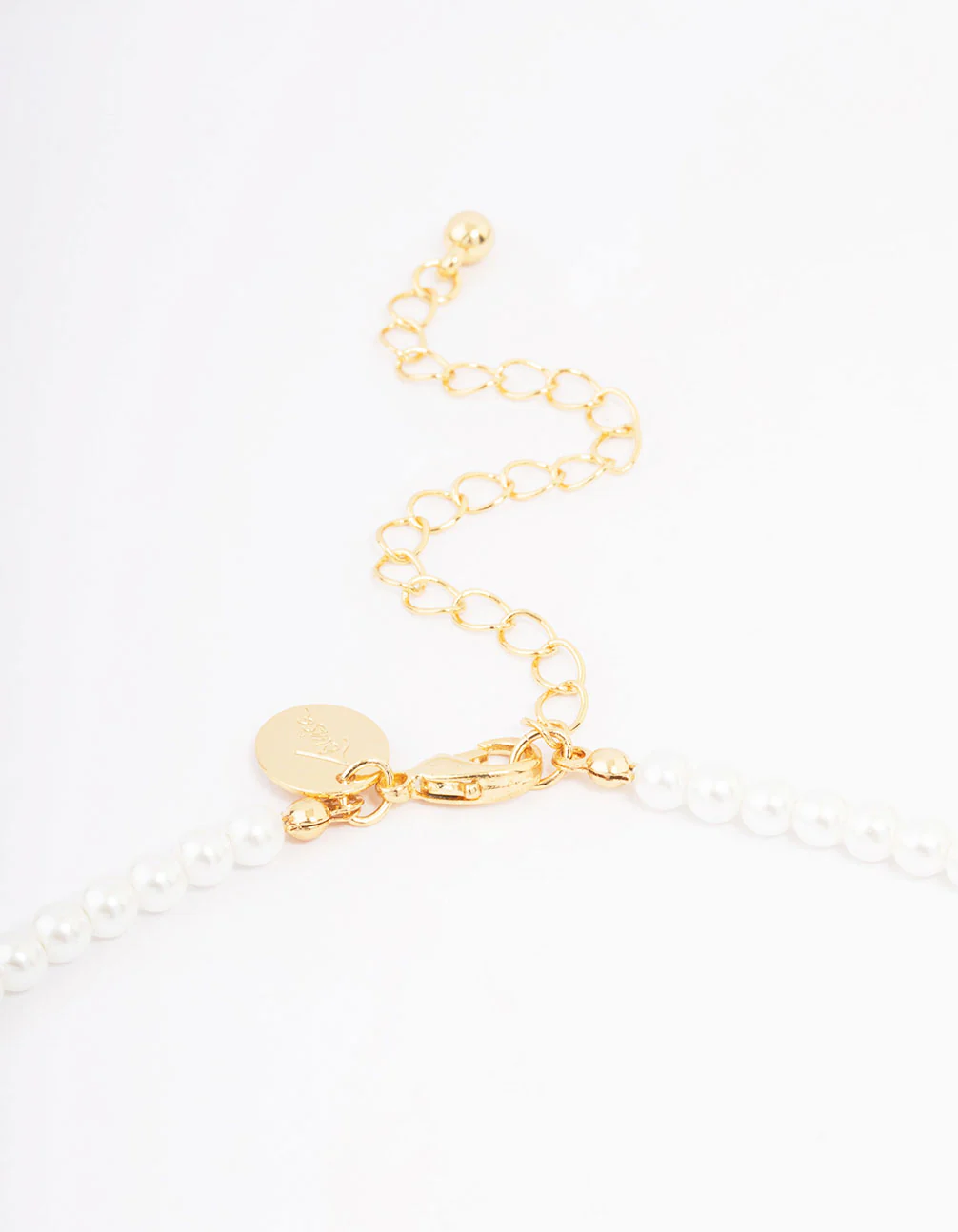 Gold Plated Peael & Letter R  Pendant Necklace - Image 3