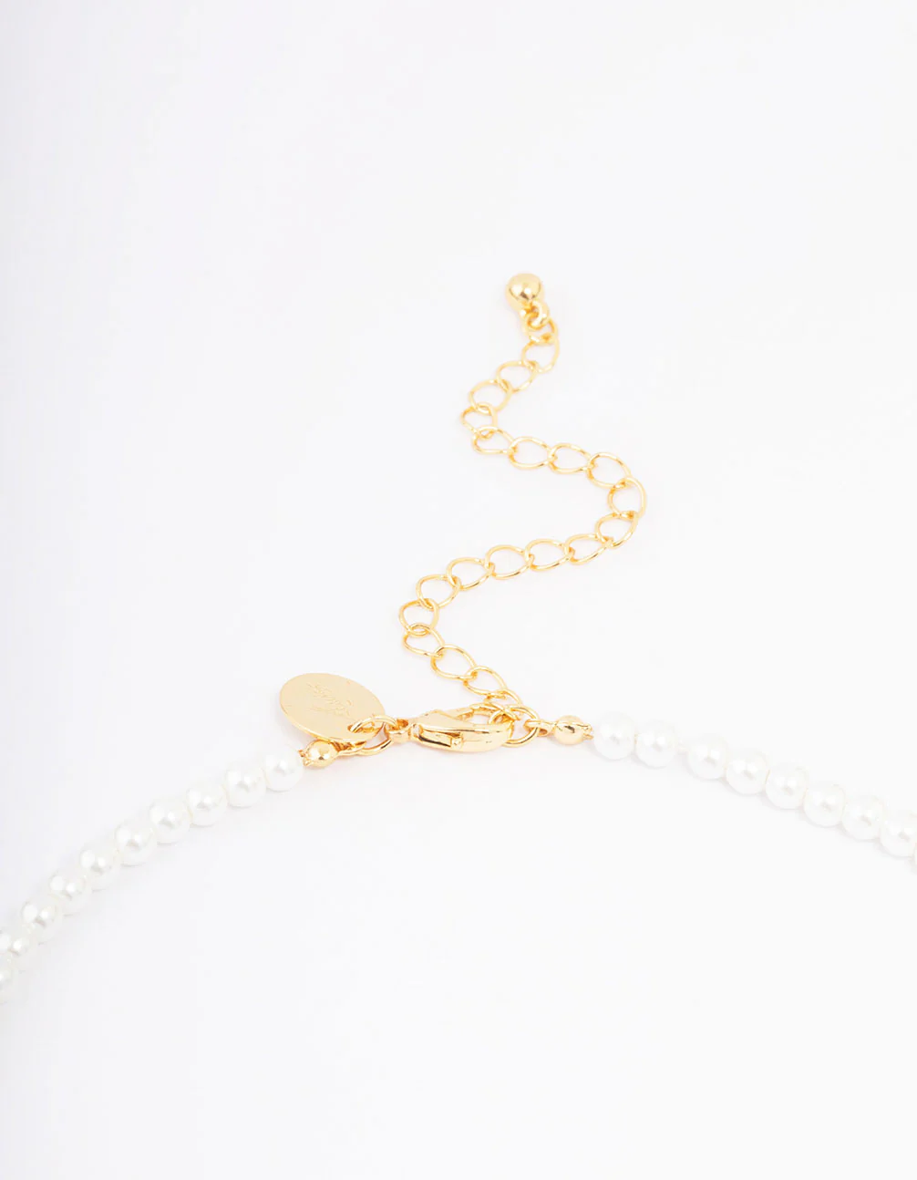 Gold Plated Pearl & Letter S Pendant Necklace - Image 3