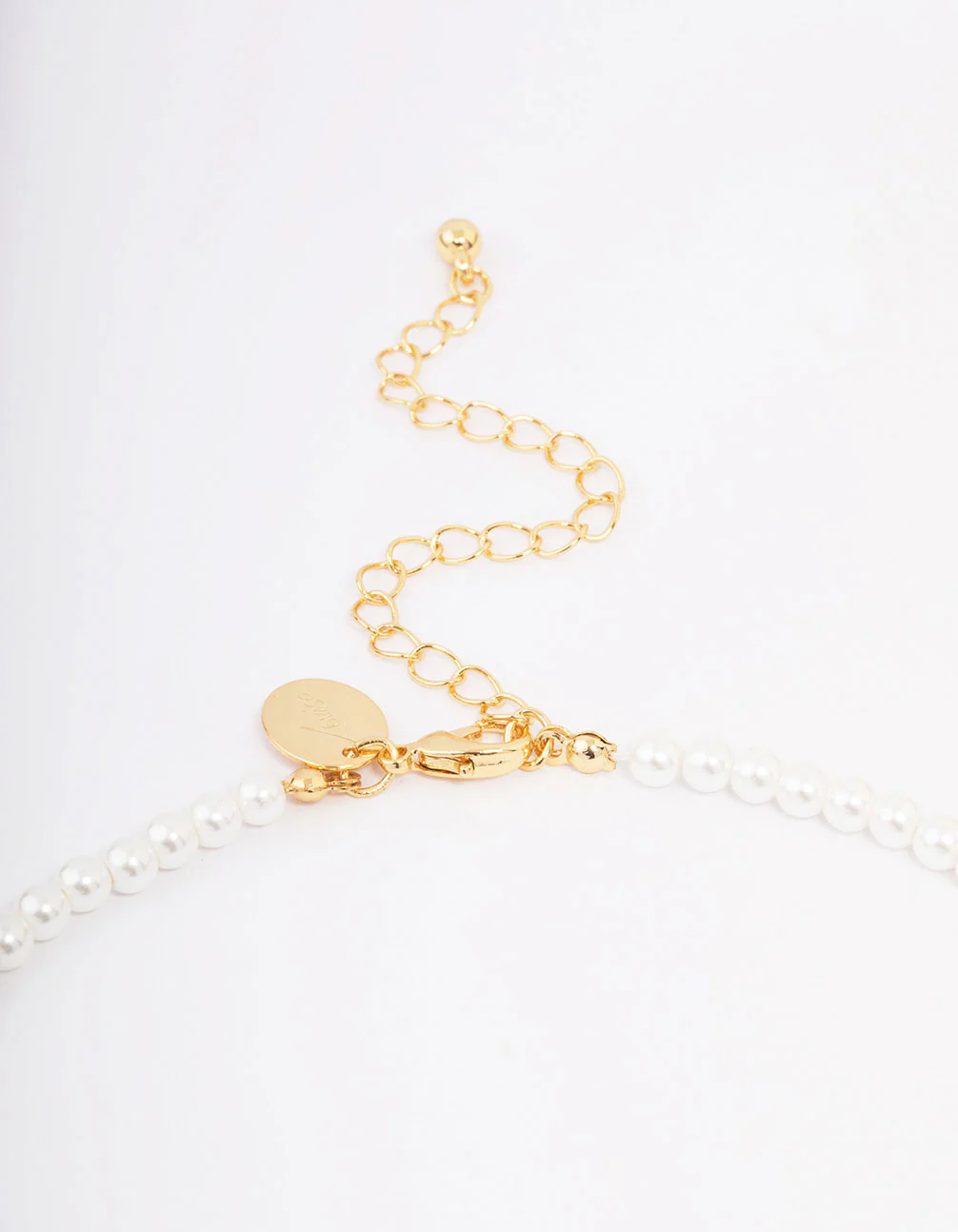 Gold Plated Pearl & Letter T  Pendant Necklace - Image 3