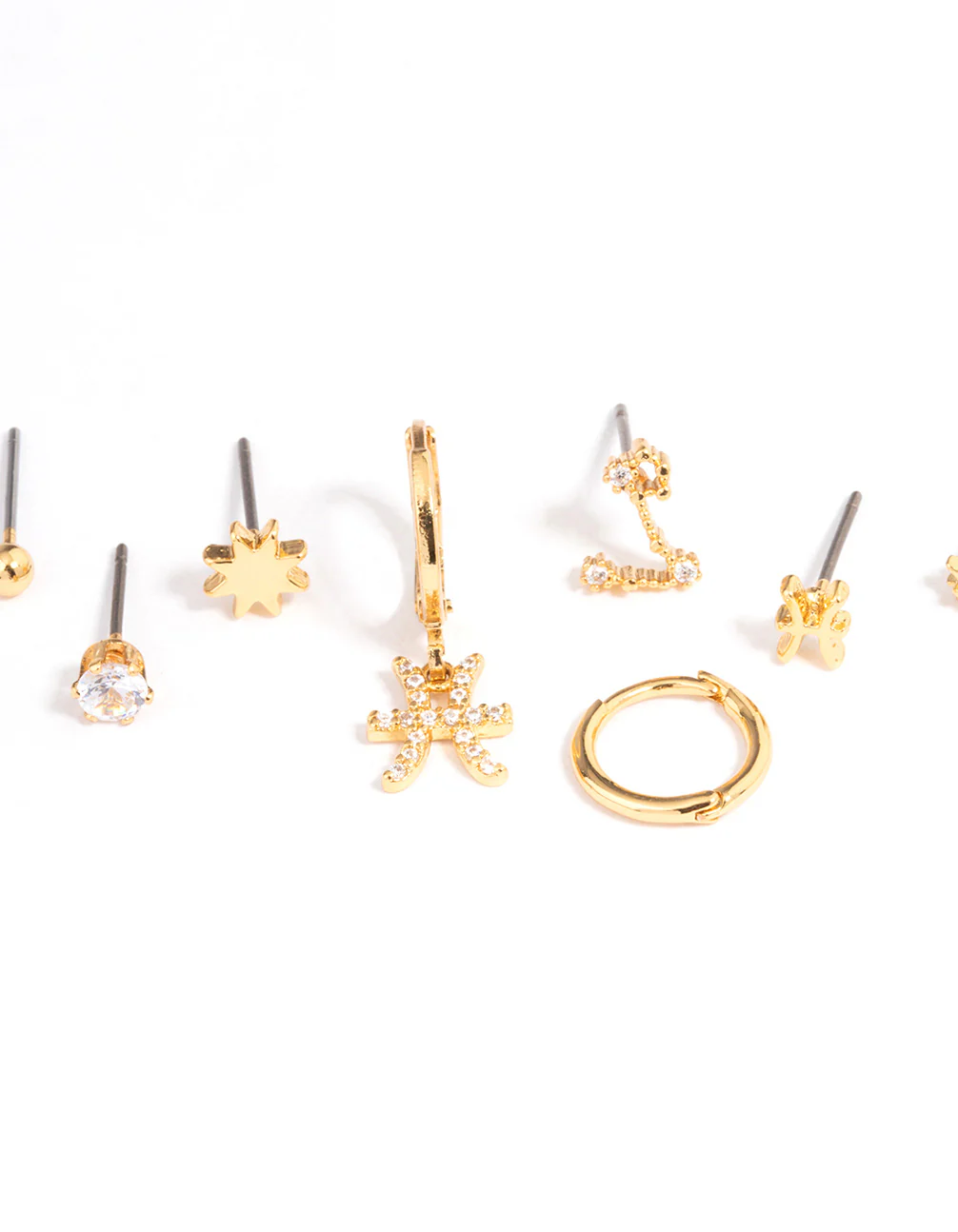 Gold Plated Pisces Star Sign Ear Stackers - Image 2