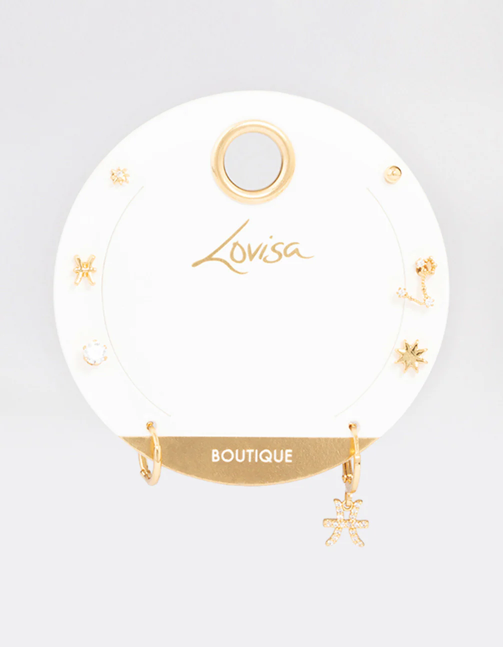 Gold Plated Pisces Star Sign Ear Stackers - Image 3