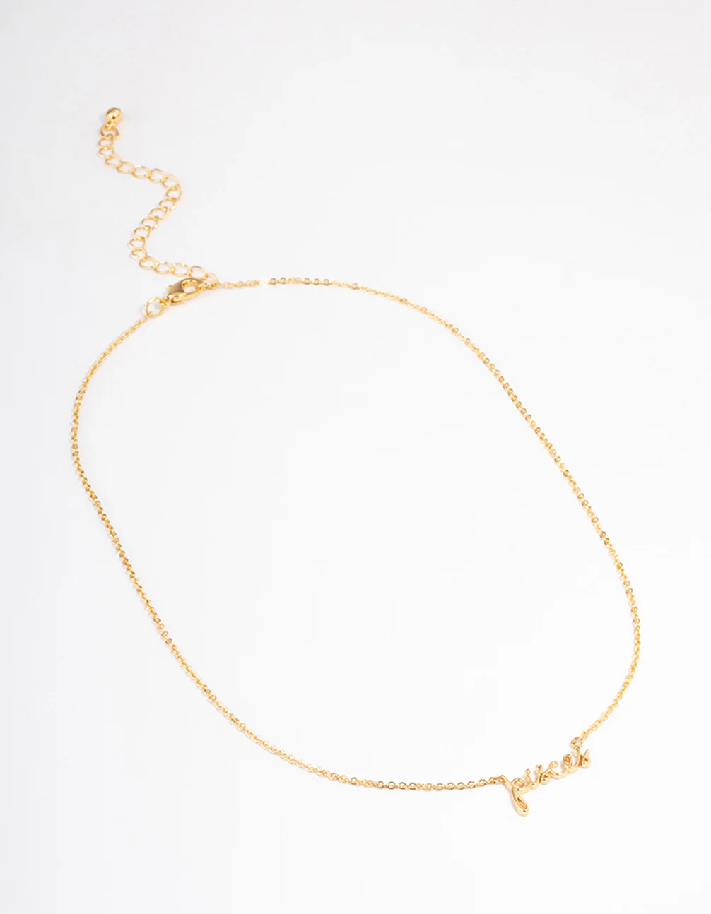 Gold Plated Pisces Script Pendant Necklace - Image 2