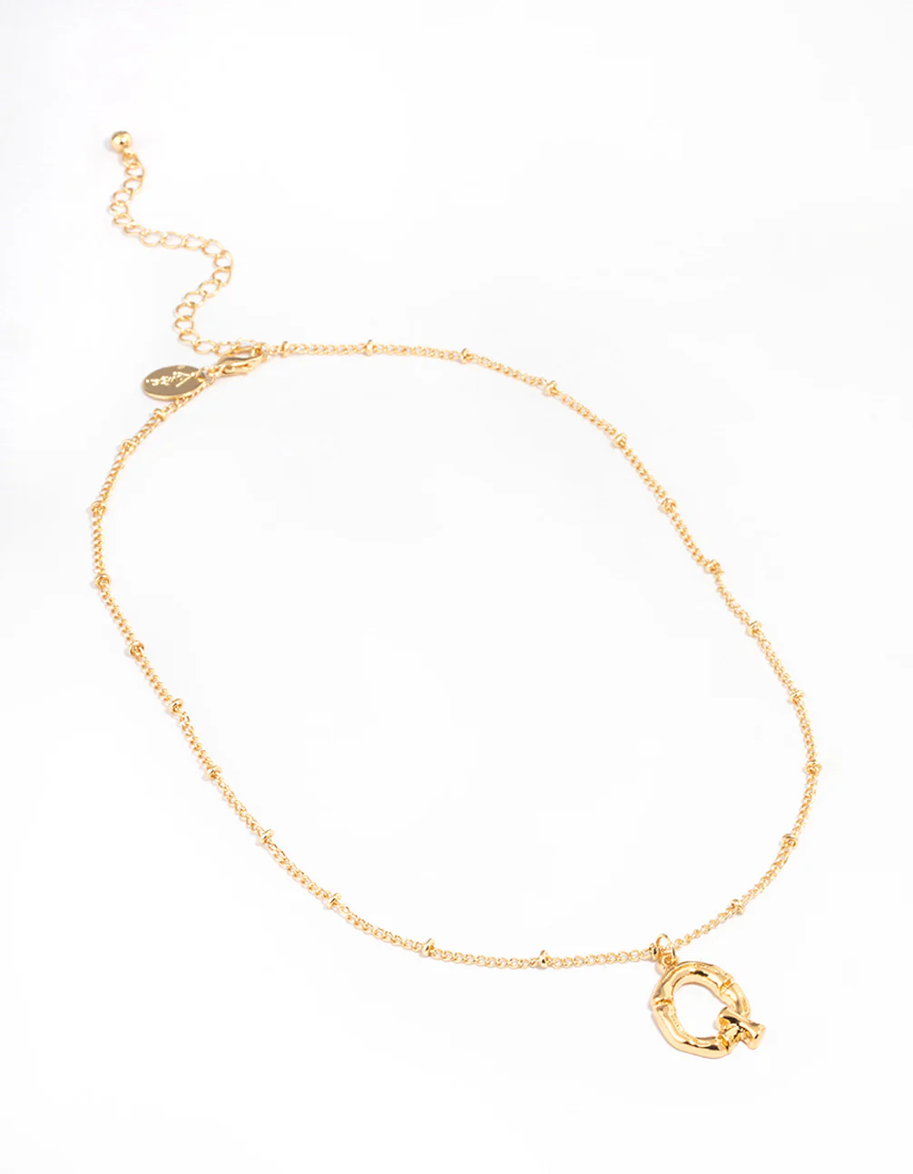 Gold Plated  Letter Q Bamboo  Necklace - Image 2