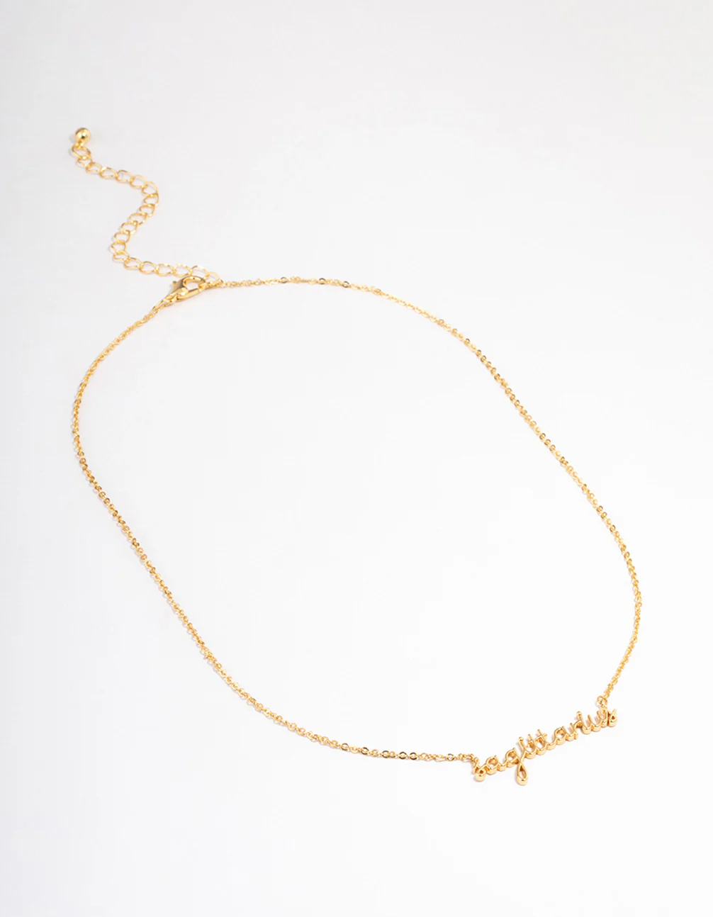 Gold Plated Sagittarius Script Pendant Necklace - Image 2