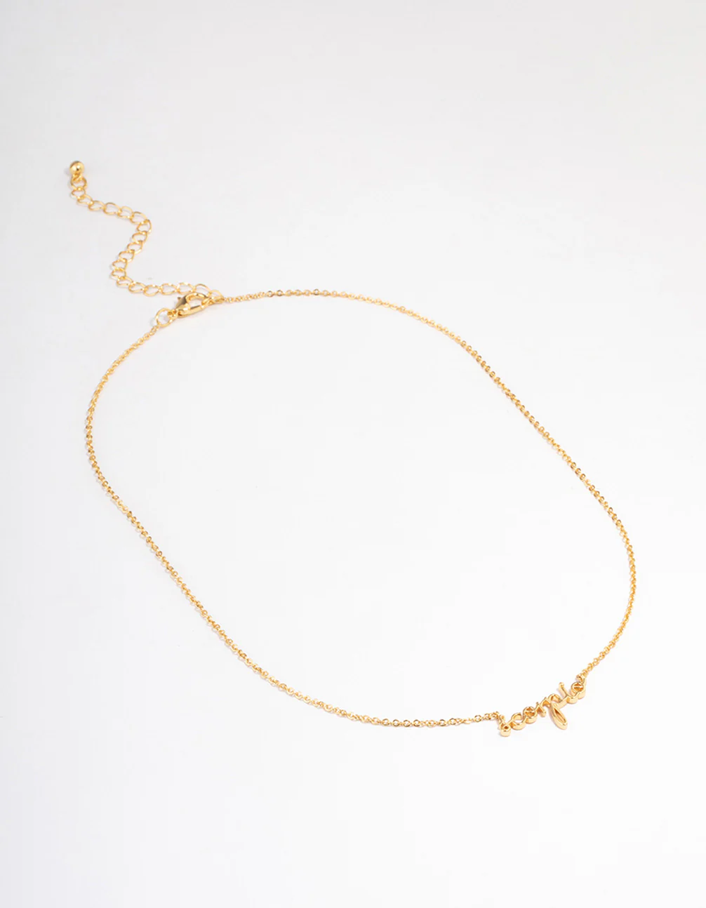 Gold Plated Scorpio Script Pendant Necklace - Image 2