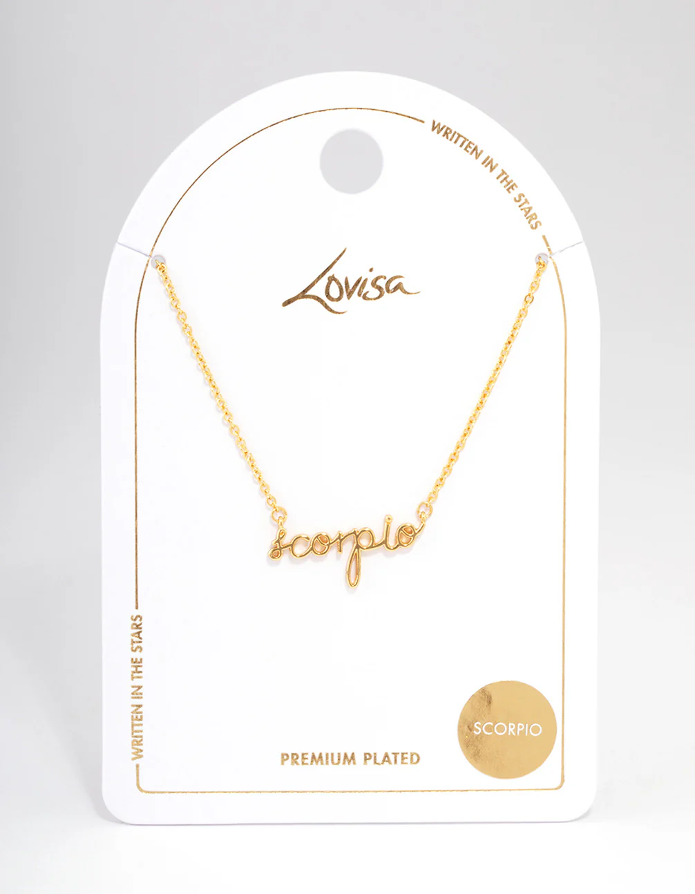 Gold Plated Scorpio Script Pendant Necklace - Image 3