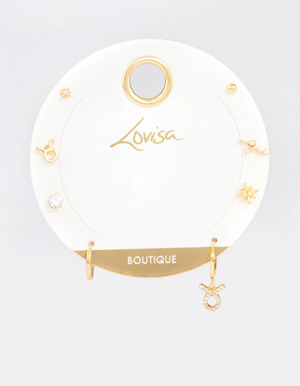 Gold Plated Taurus Star Sign Ear Stackers - Image 3