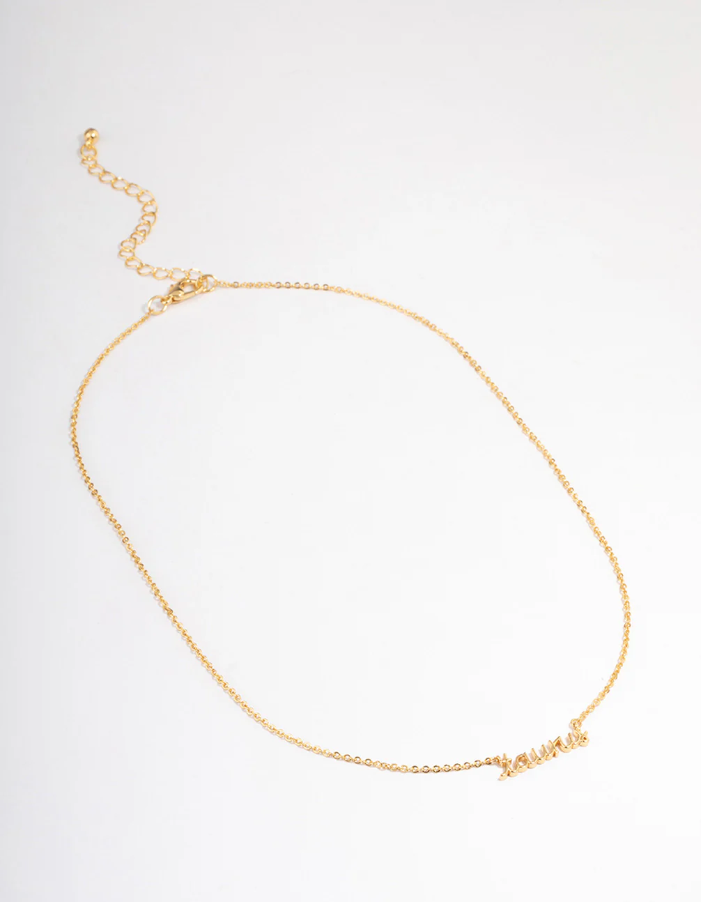 Gold Plated Taurus Script Pendant Necklace - Image 2