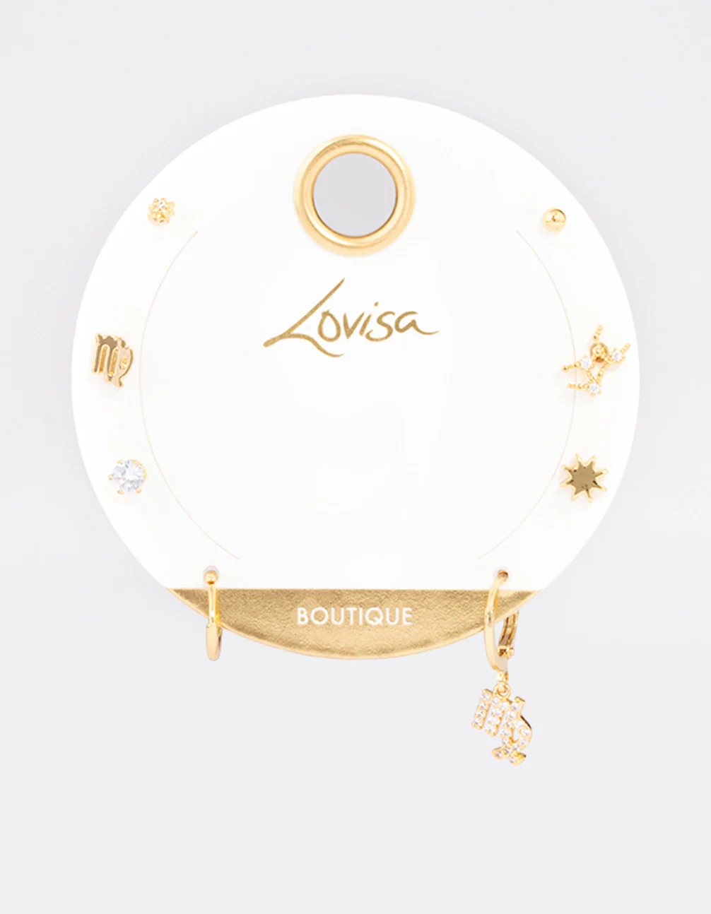 Gold Plated Virgo Star Sign Ear Stackers - Image 3