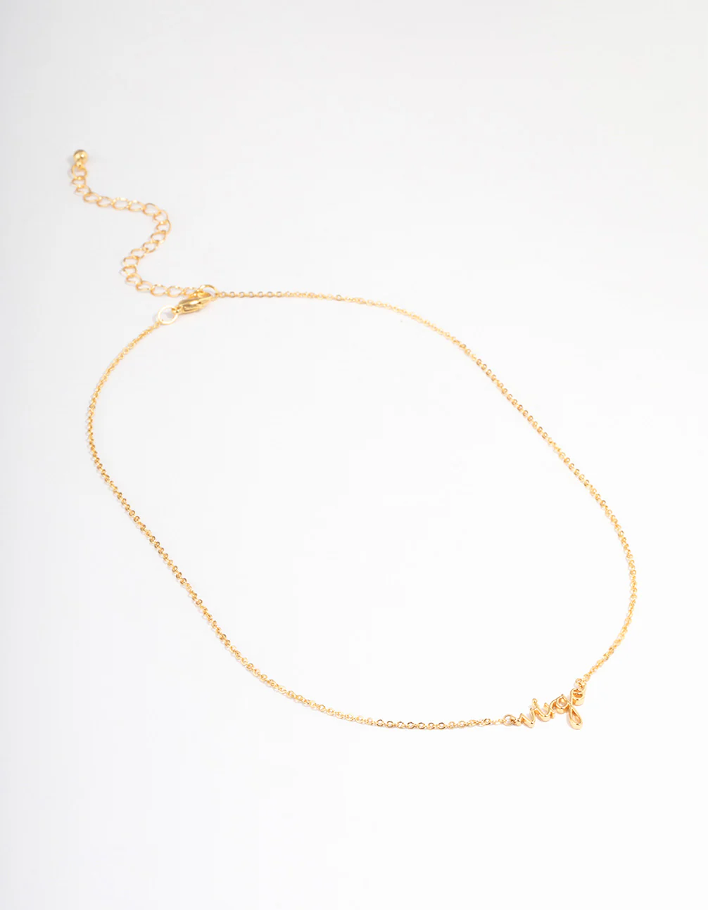 Gold Plated Virgo Script Pendant Necklace - Image 2