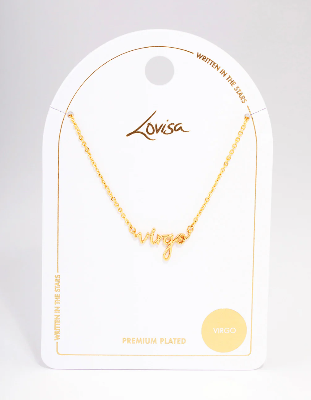 Gold Plated Virgo Script Pendant Necklace - Image 3