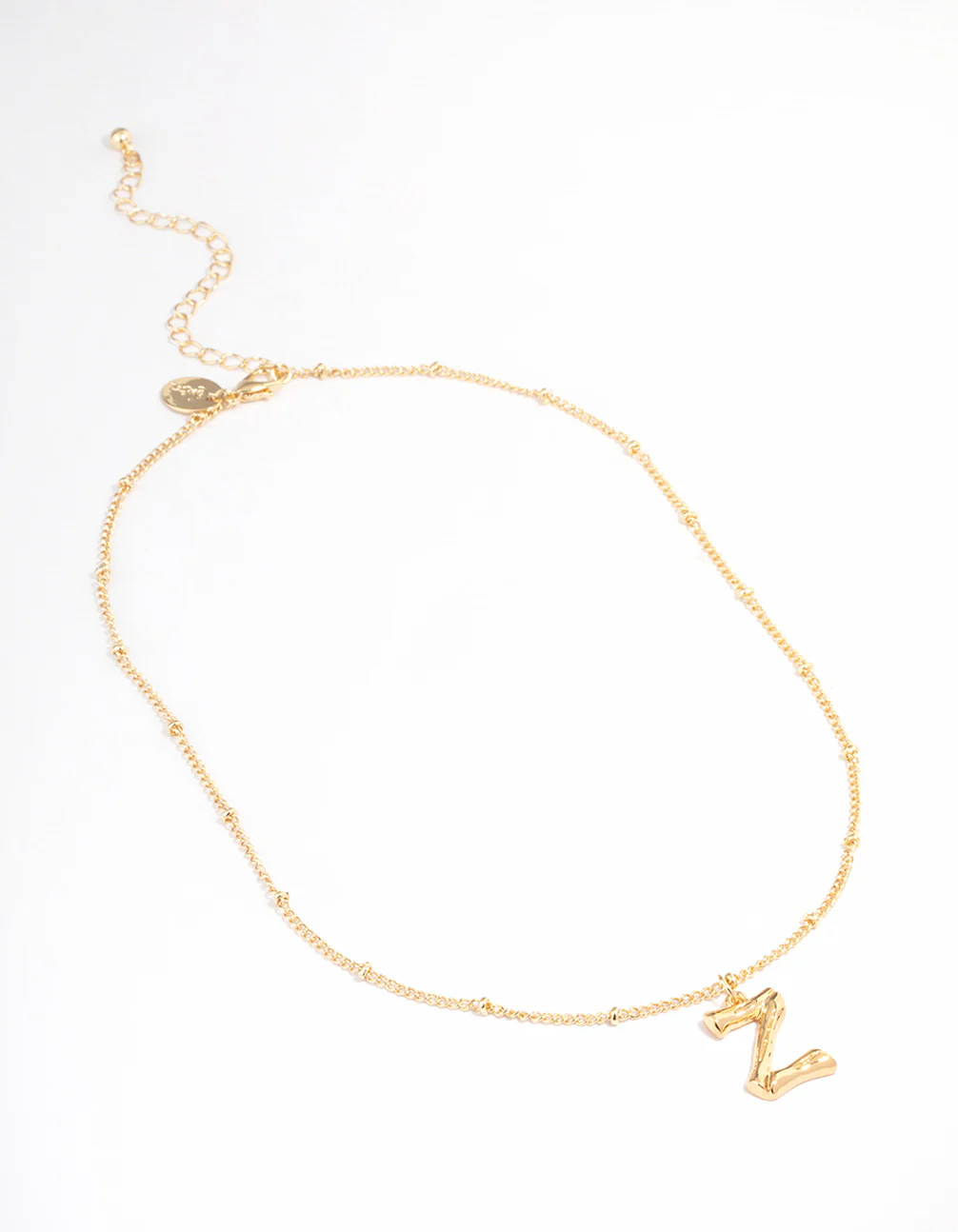 Gold Plated Letter Z Bamboo  Necklace - Image 2
