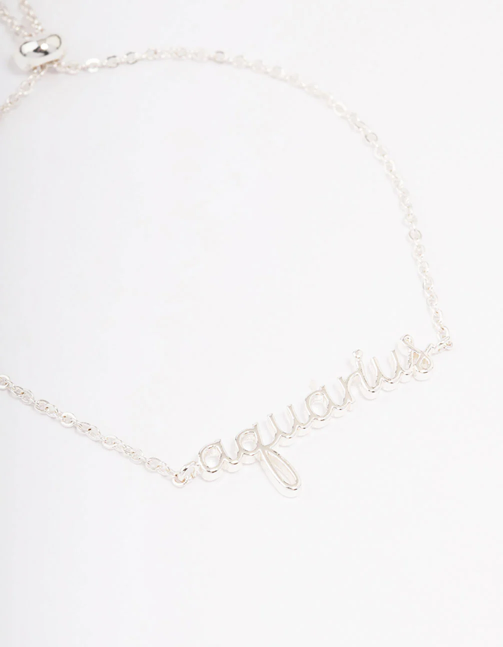 Silver Plated Aquarius Script Bracelet - Image 2