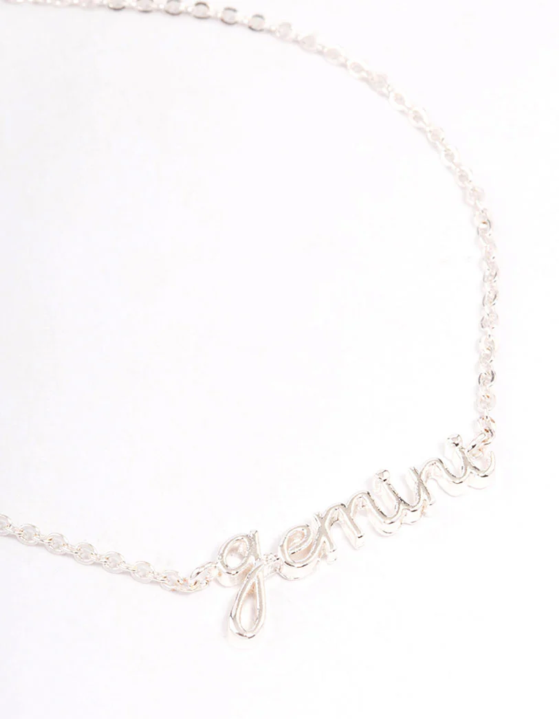 Silver Plated Gemini Script Bracelet - Image 2