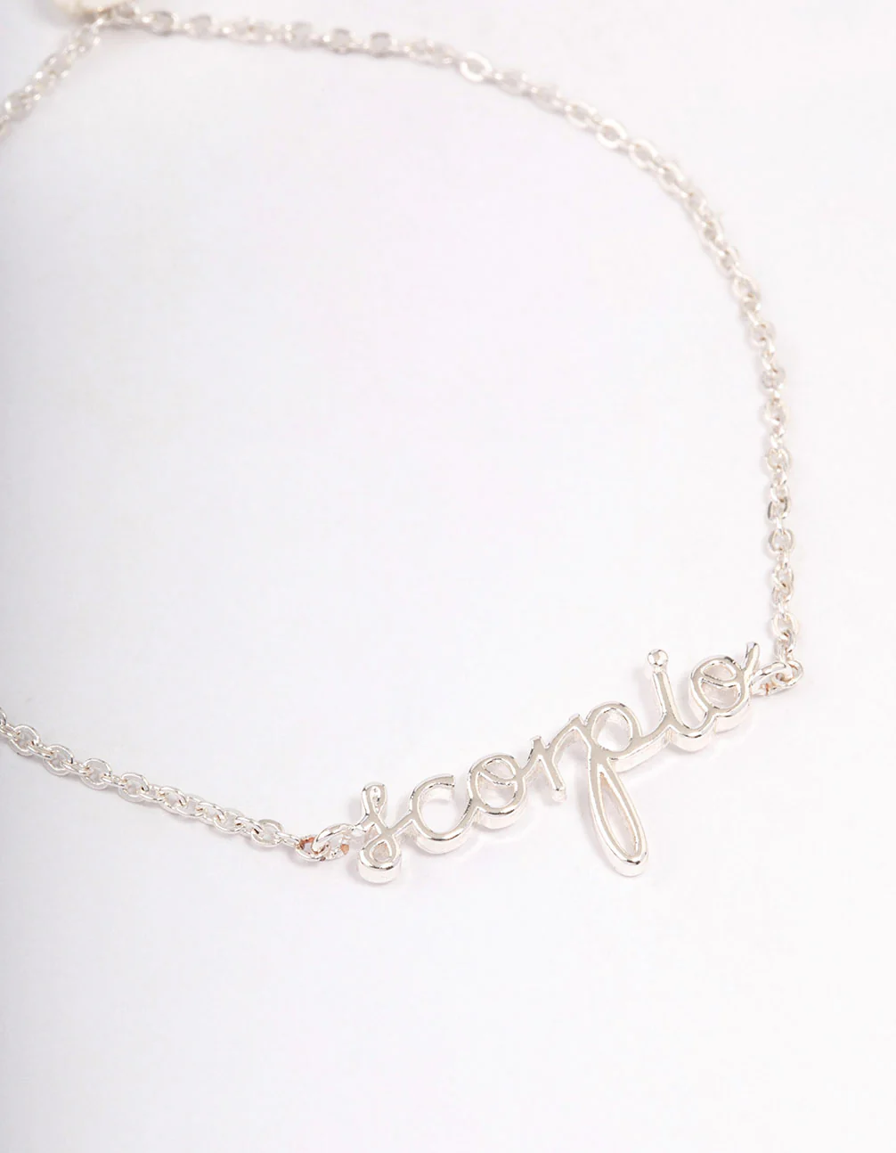 Silver Plated Scorpio Script Bracelet - Image 2