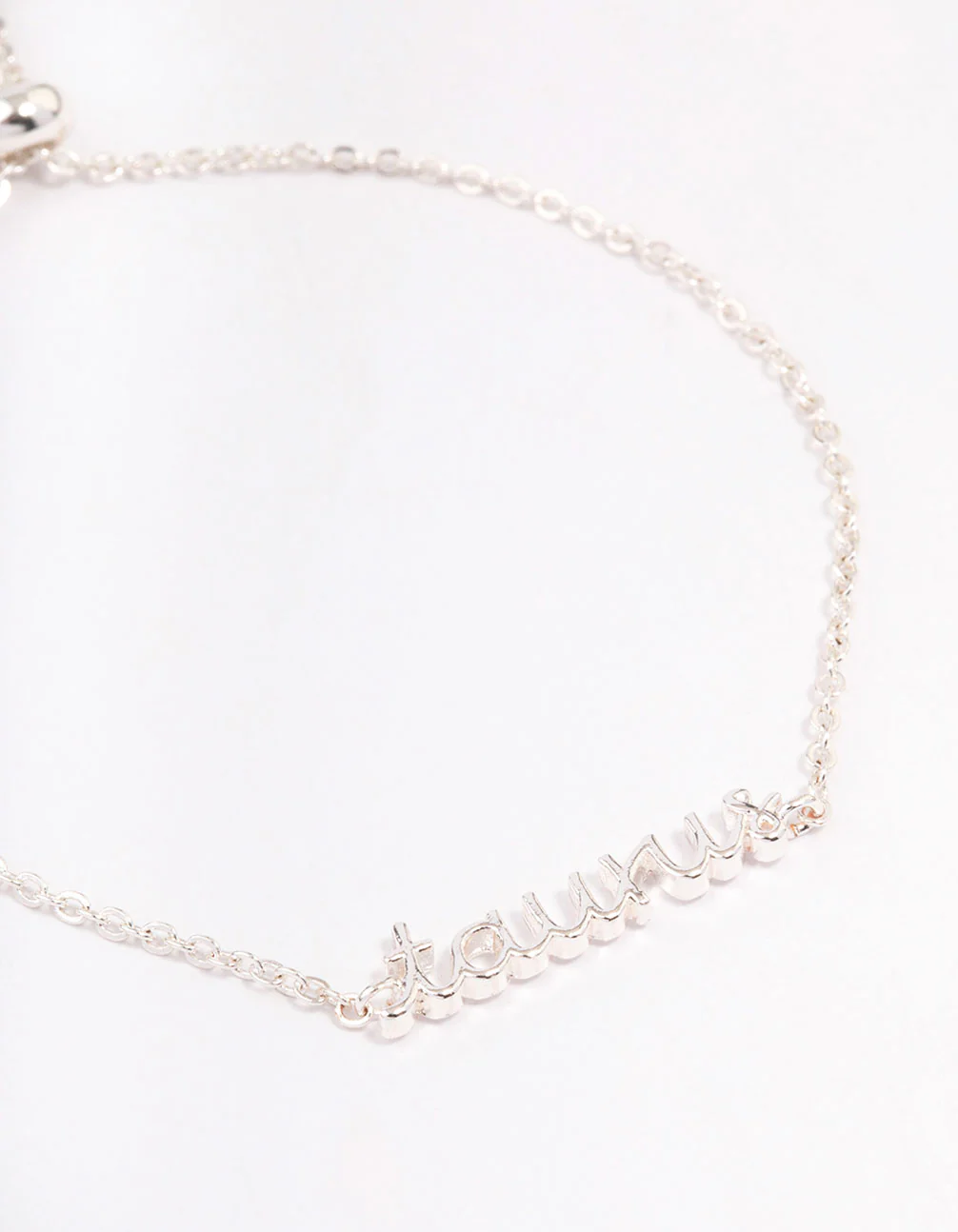 Silver Plated Taurus Script Bracelet - Image 2