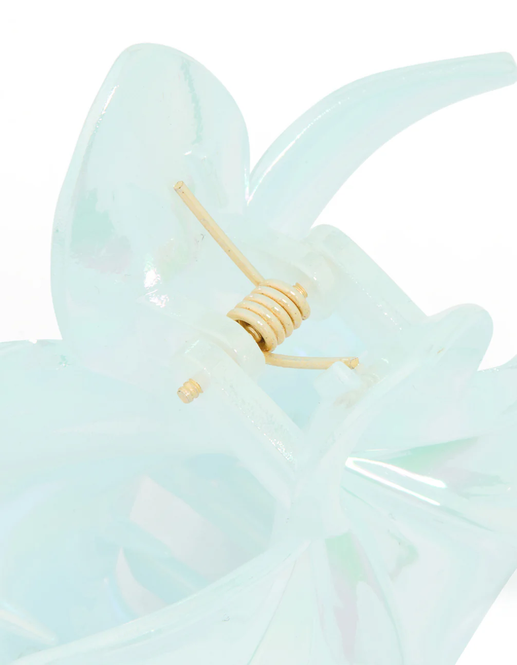 Iridescent Blue Pearlised Tropical Claw Clip - Image 3