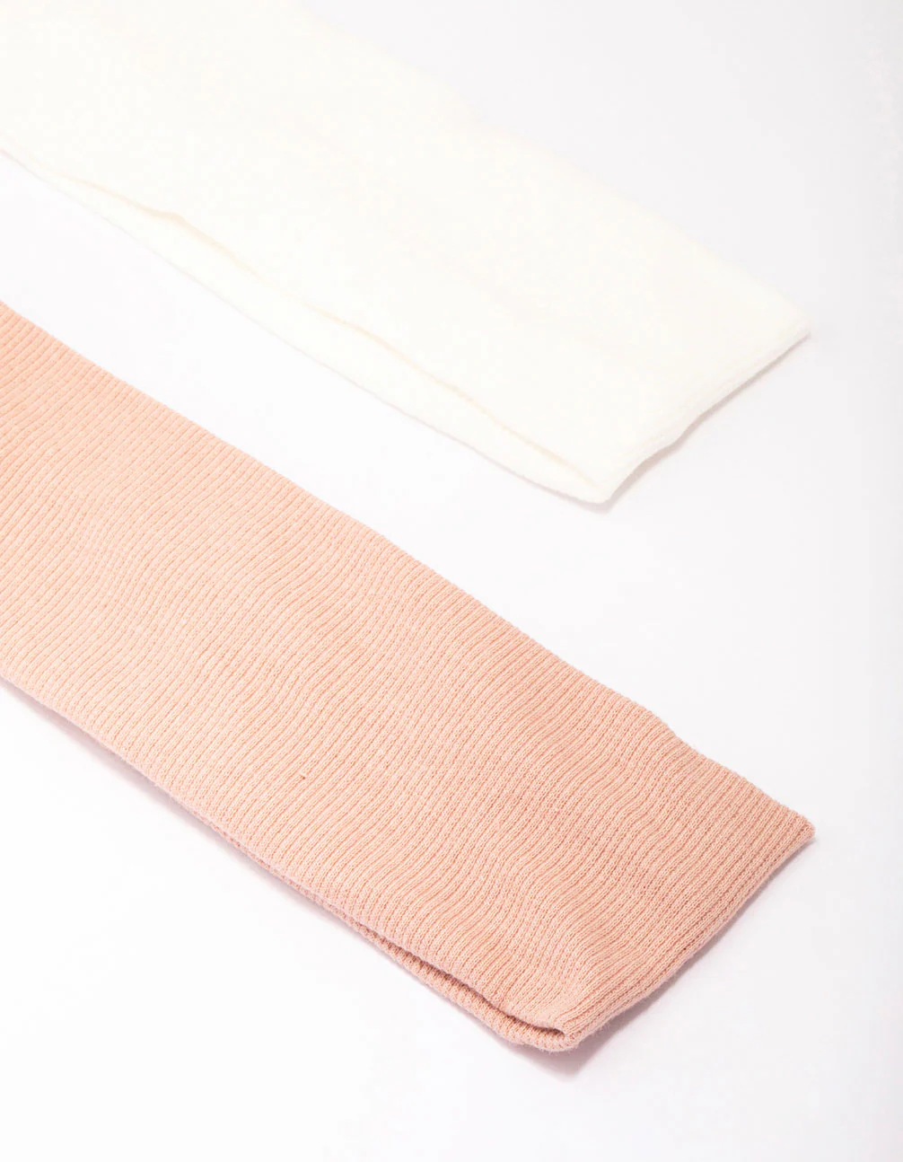Ivory & Pink Ribbed Fabric Headband Pack - Image 2
