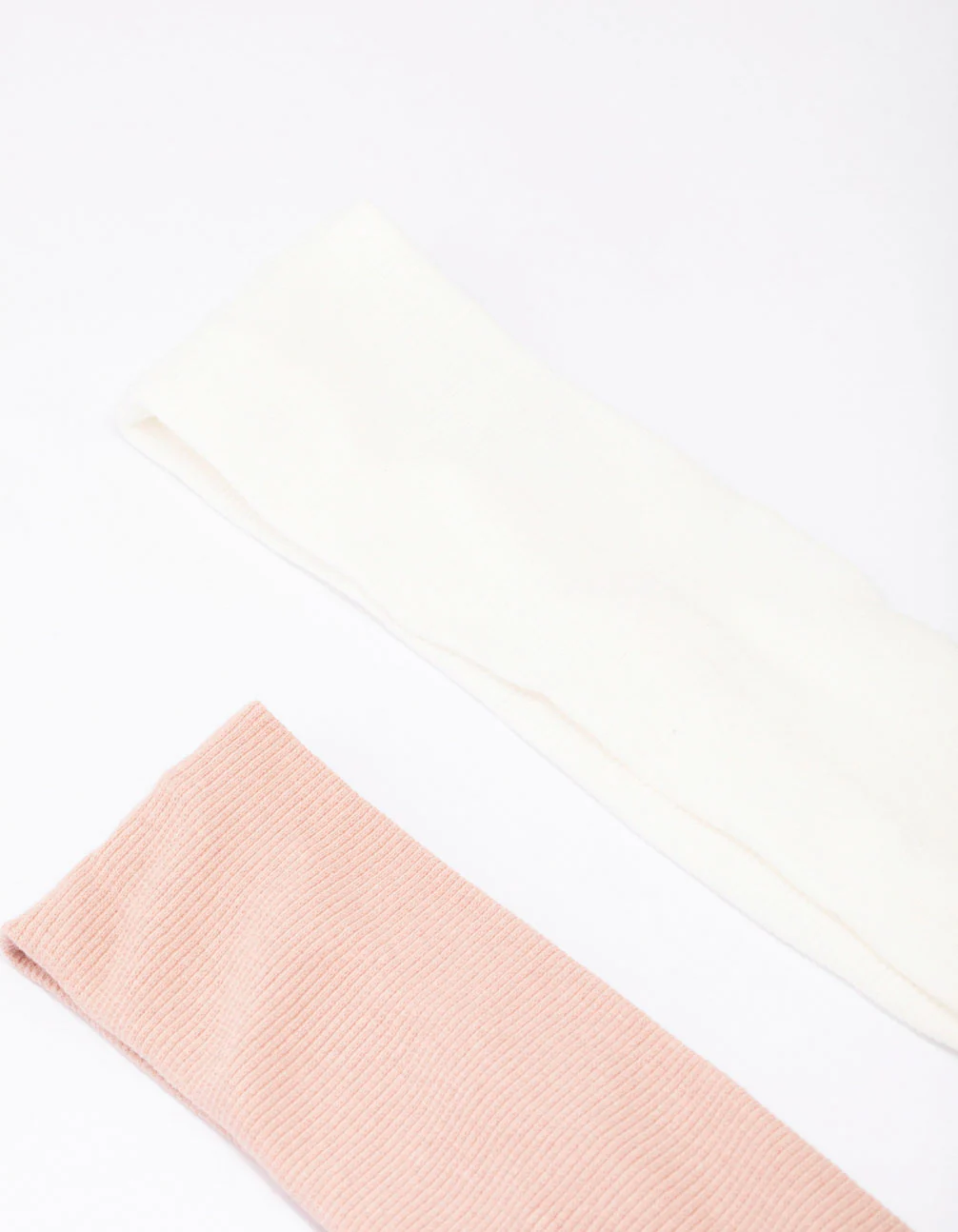 Ivory & Pink Ribbed Fabric Headband Pack - Image 3