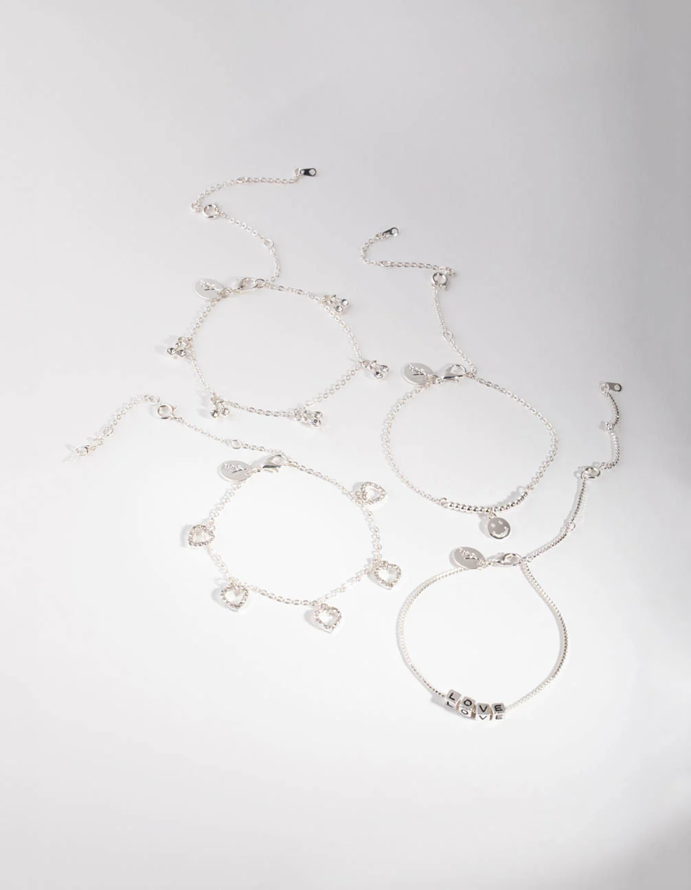 Silver Love Cherry 4-Pack Bracelet & Anklet Set - Image 3