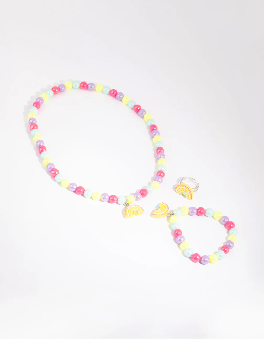 Kids Rainbow Bead Mixed Jewellery Set - Image 2
