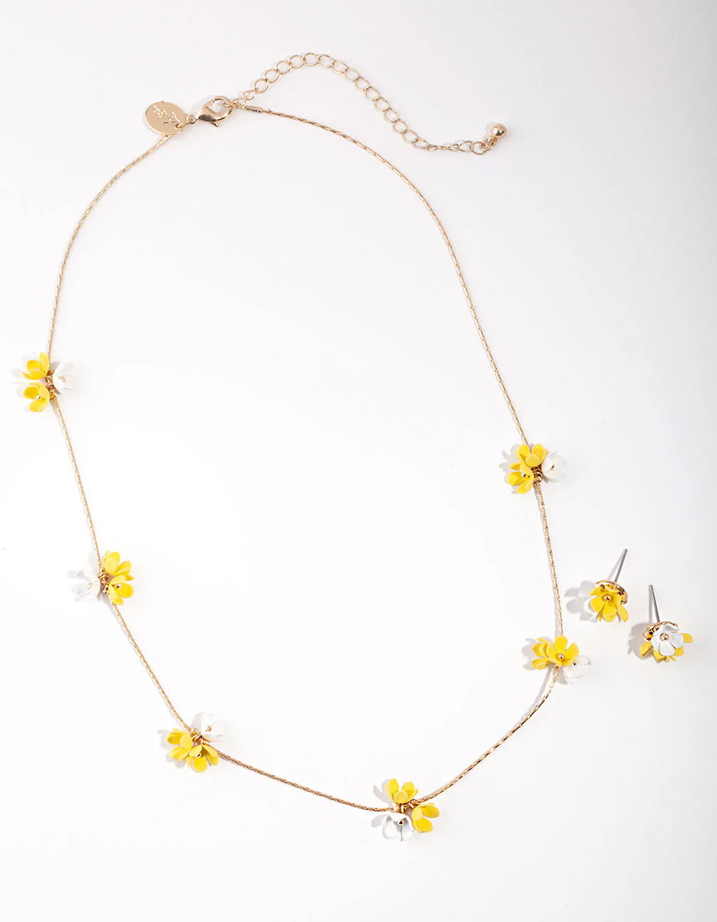 Kids Flower Cluster Necklace & Earrings Set - Image 2