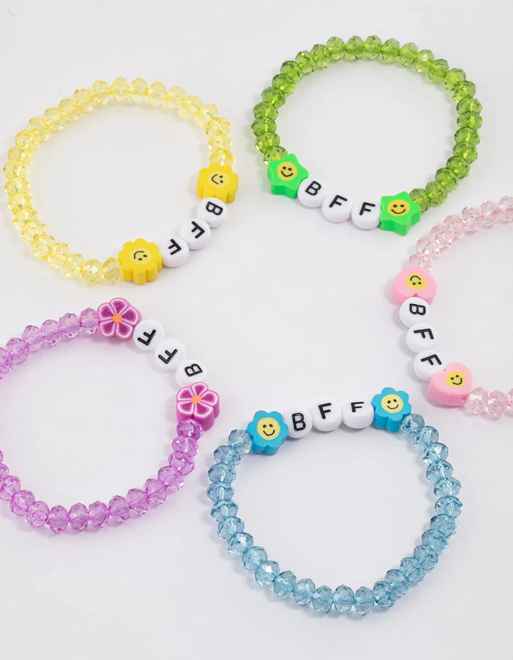 Kids Beaded BFF Stretch Bracelet 5-Pack - Image 2