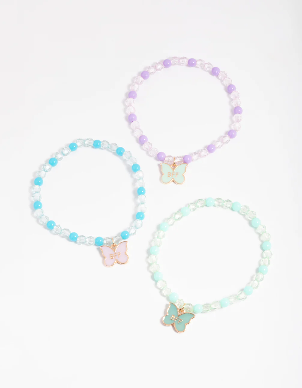 Kids Pastel Butterfly Best Friend Bracelets - Image 3