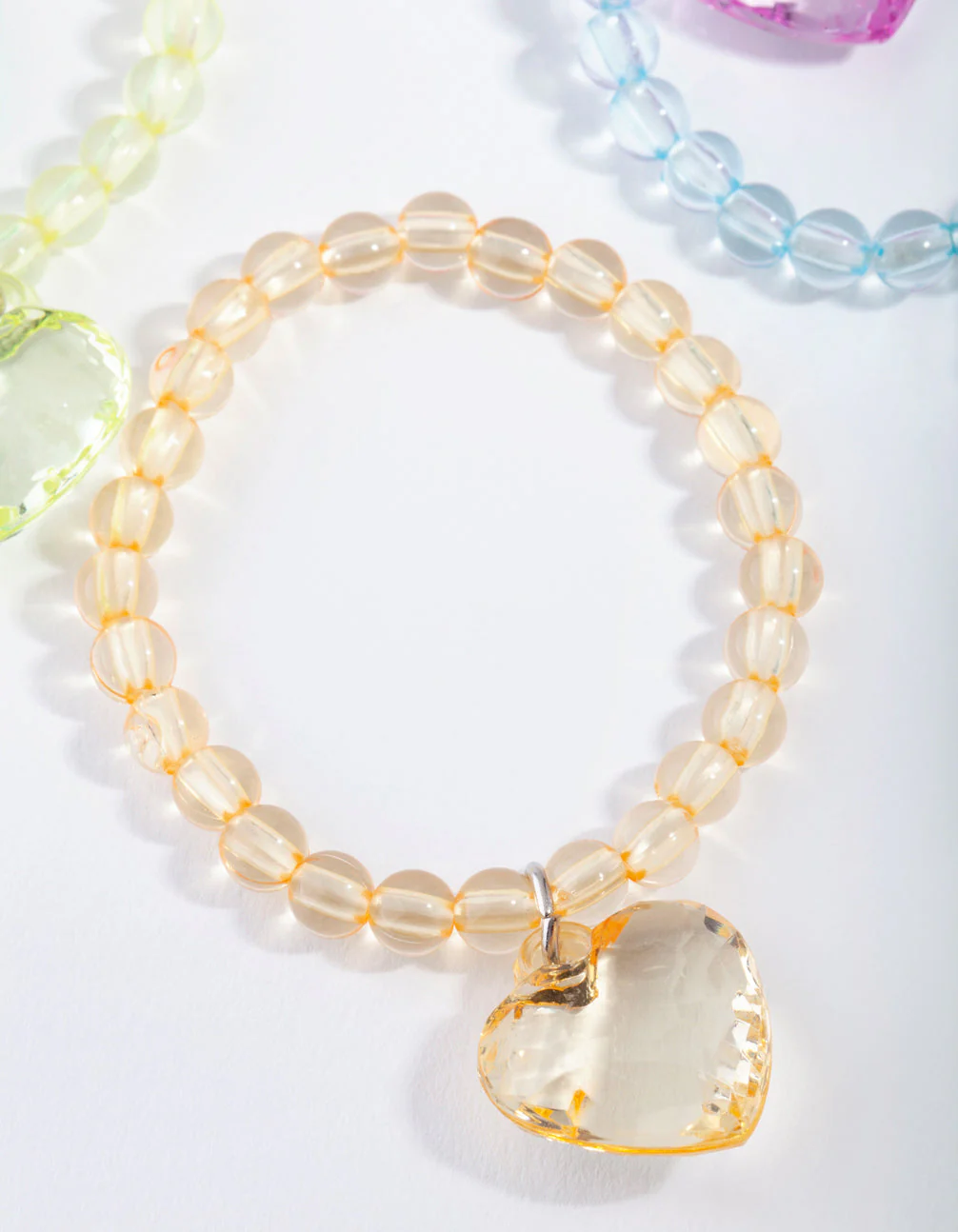 Kids Multi Coloured Bead Heart Bracelet 6-Pack - Image 3