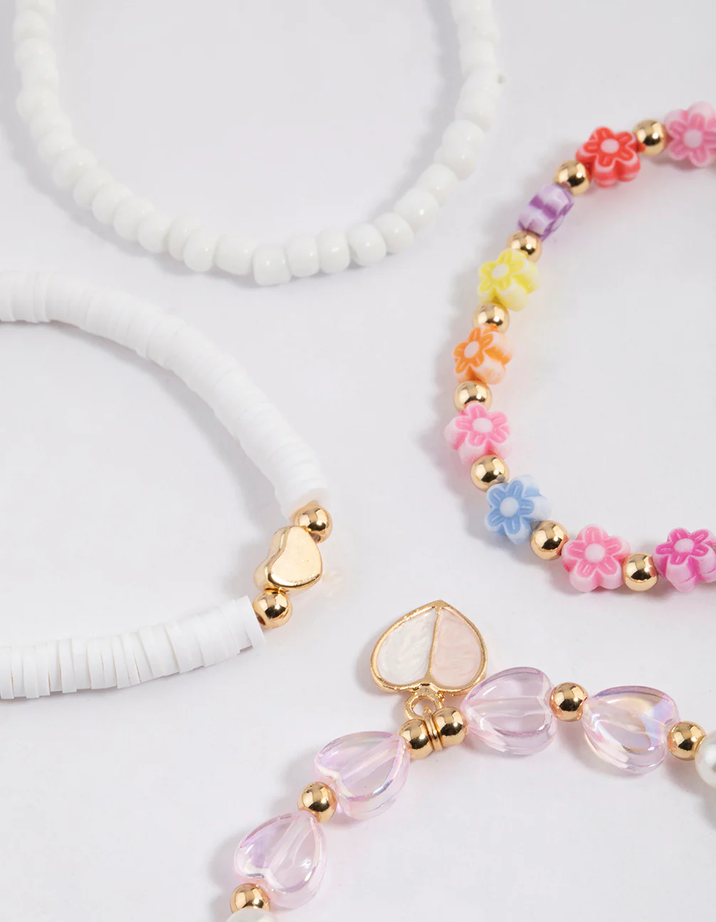 Kids Beaded Pretty Heart Bangle 4-Pack - Image 2